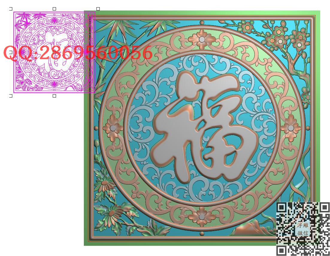 梅兰竹菊Y55 535-532-8有线_正方形洋花欧式门花贴花精雕图浮雕图